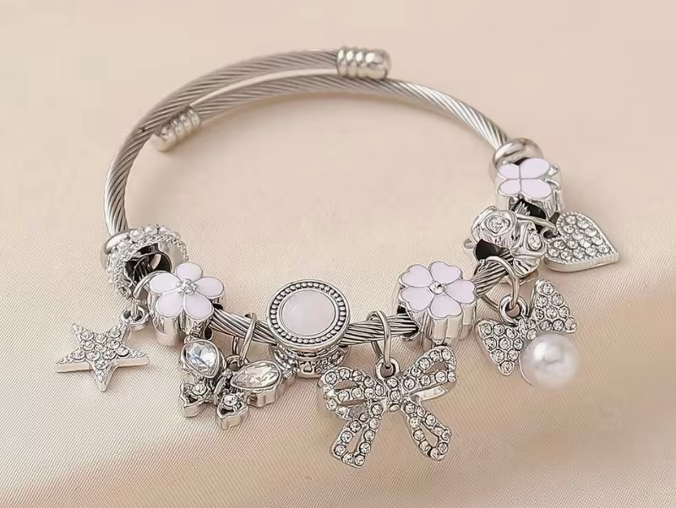 Silver Promise Charm Bracelet