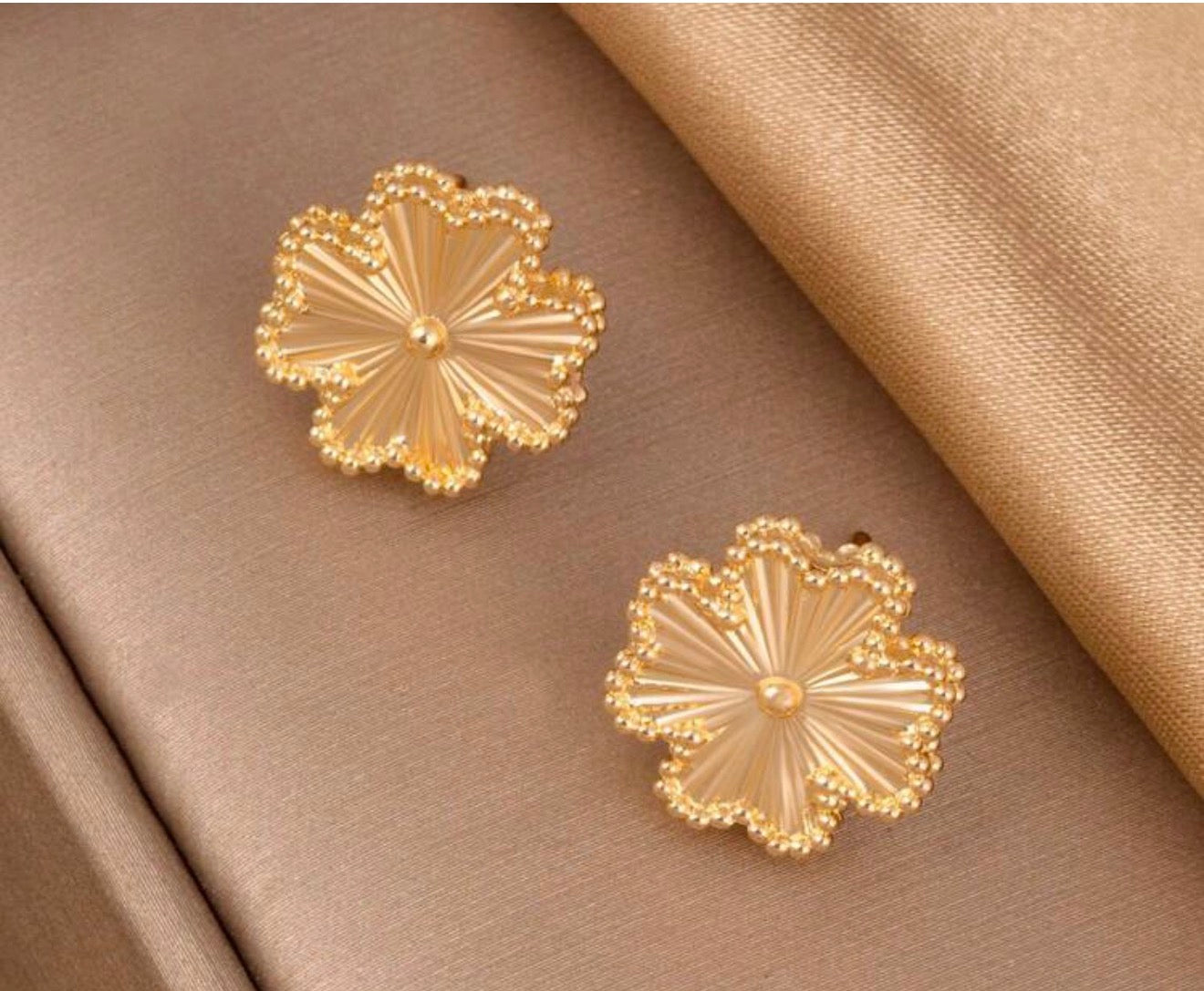 Golden Grace Flower Studs