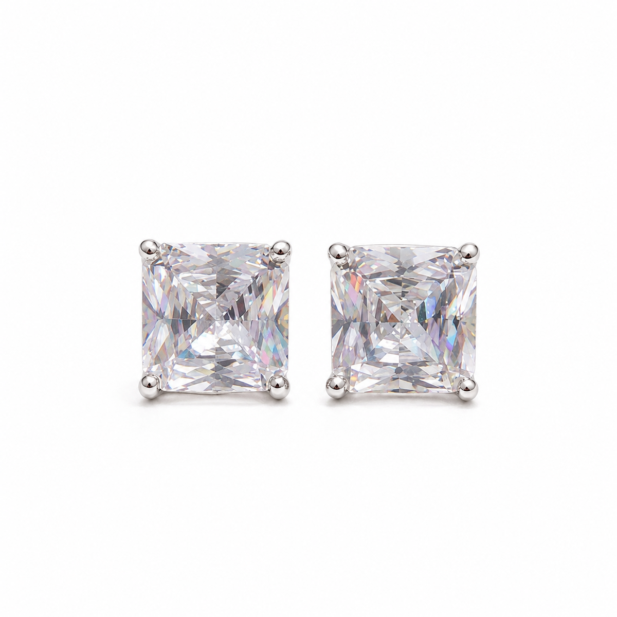 Square Radiance Studs Silver