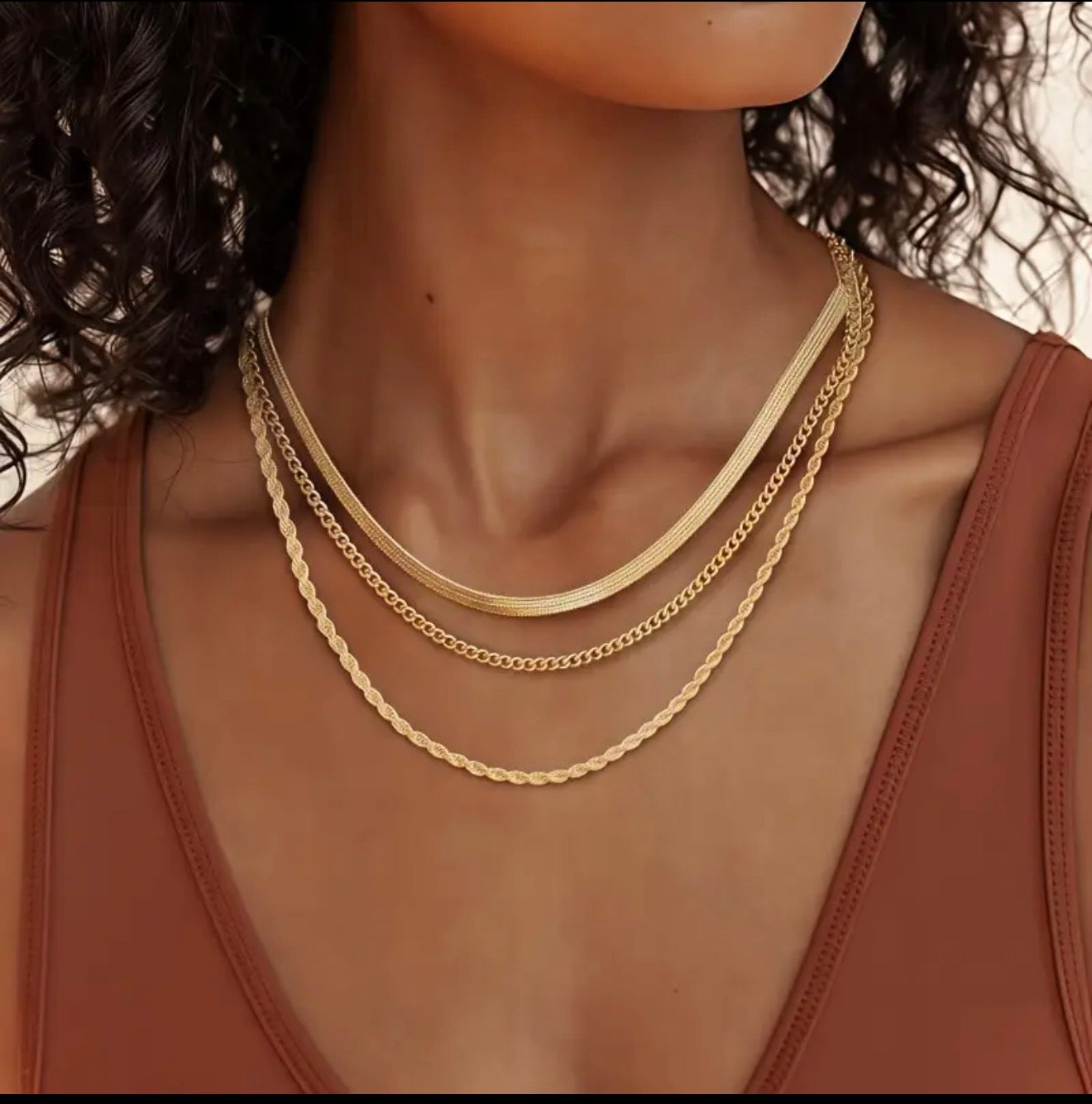 Golden Grace Trio Necklace