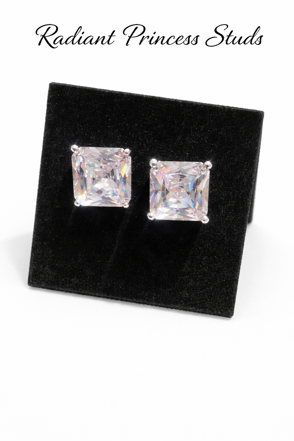 Square Radiance Studs Silver