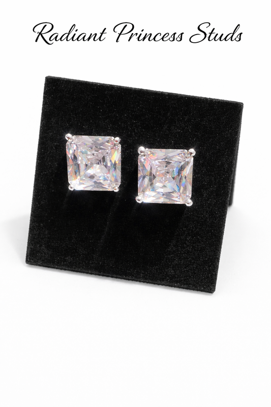 Square Radiance Studs Silver