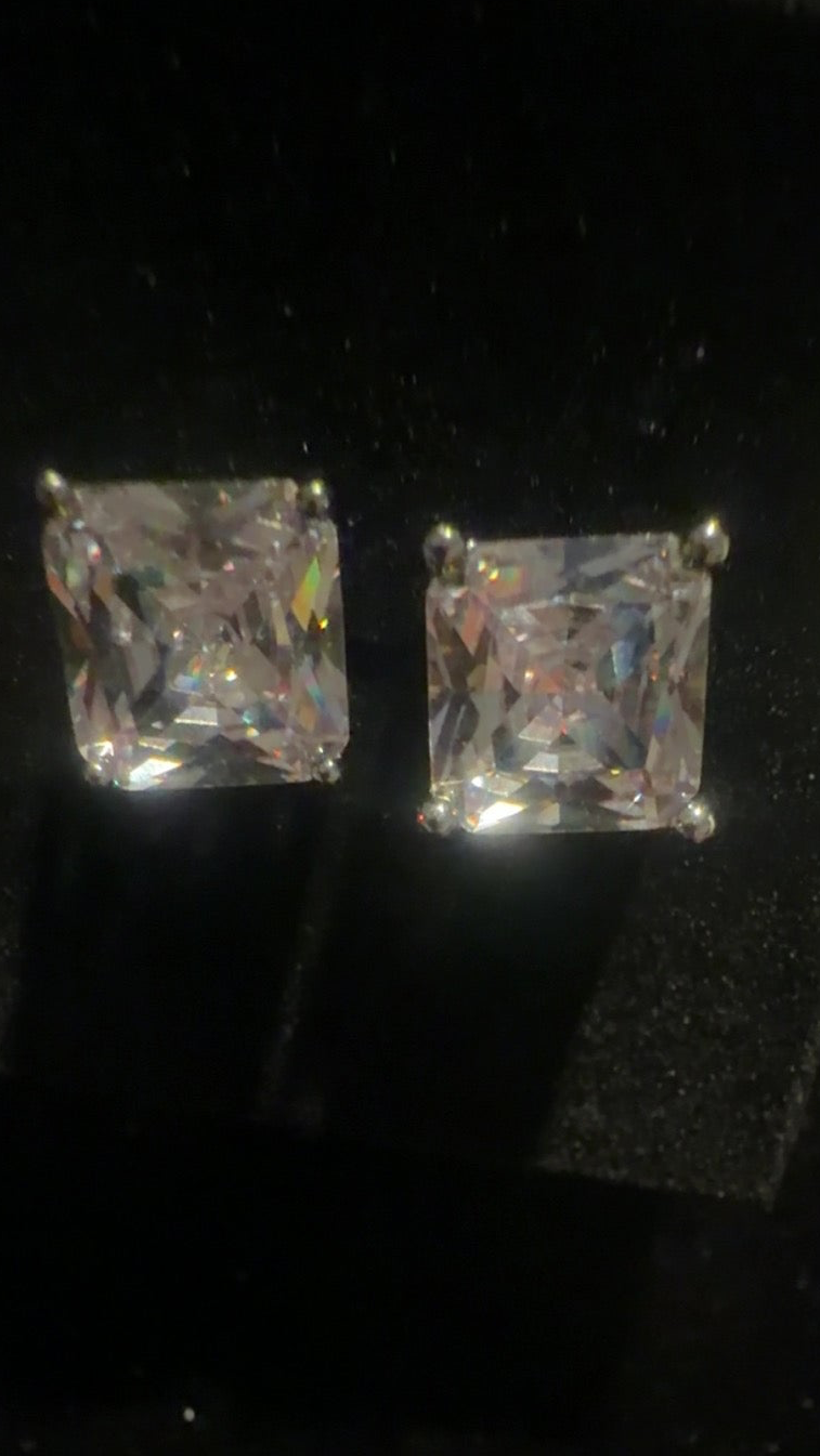 Square Radiance Studs Silver