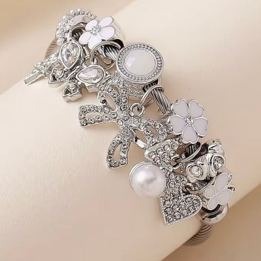 Silver Promise Charm Bracelet
