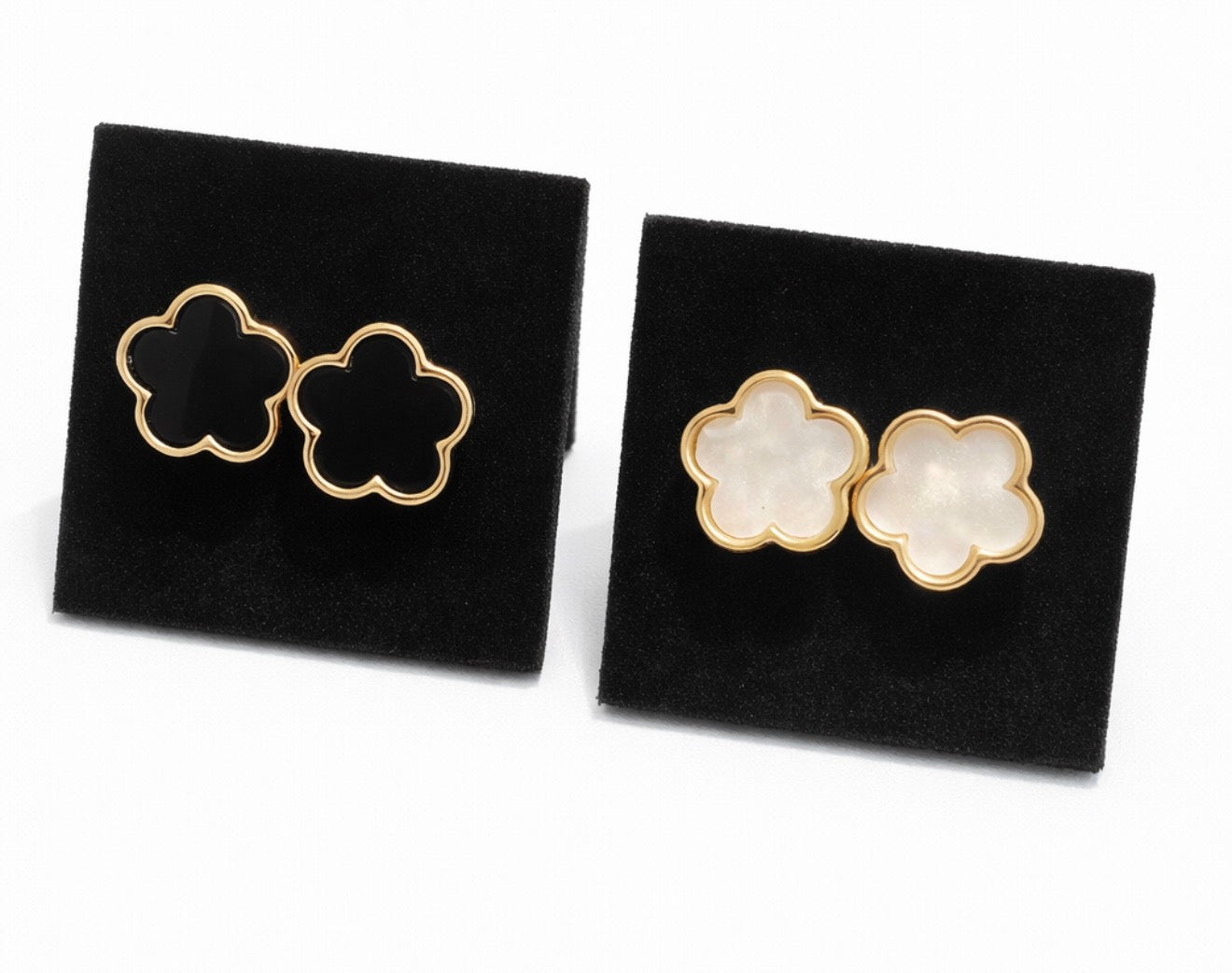 Ebony and Ivory Earring Set