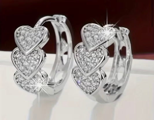 Triple Blessing Hoops Silver