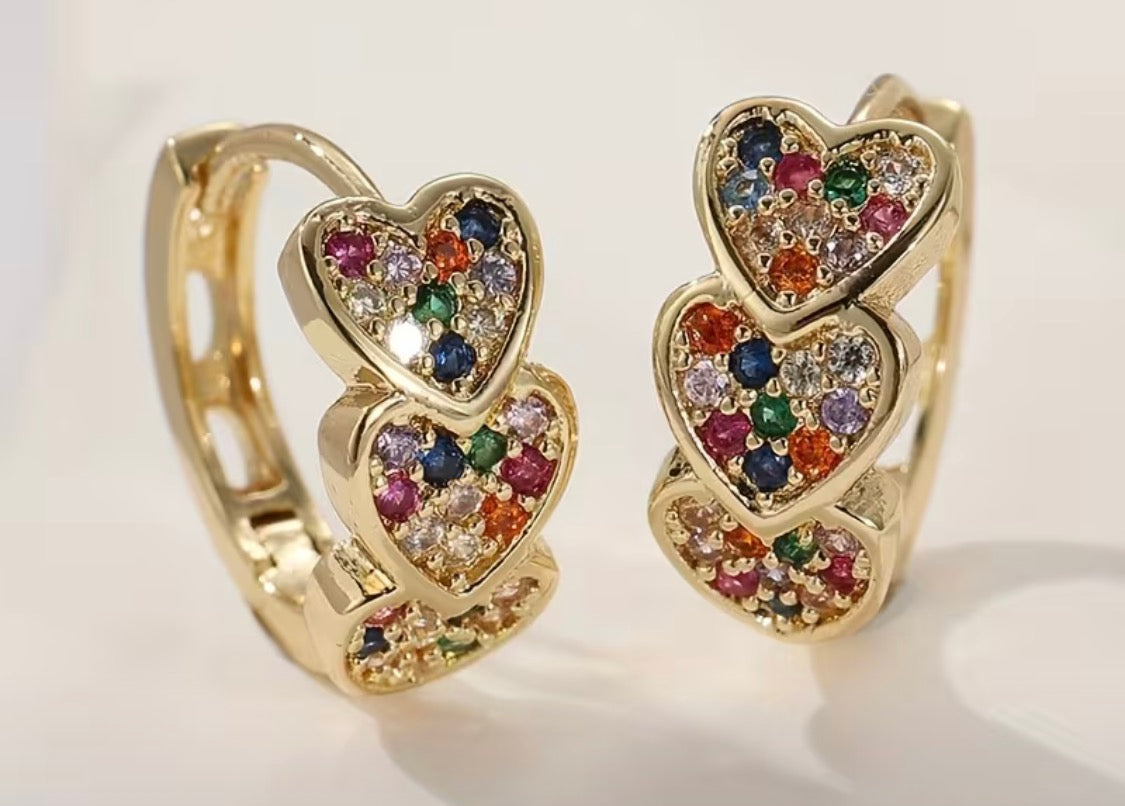 Triple Blessing Hoops Multi Color