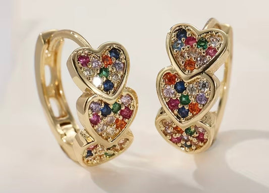 Triple Blessing Hoops Multi Color