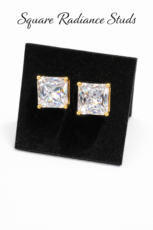 Square Radiance Studs Gold